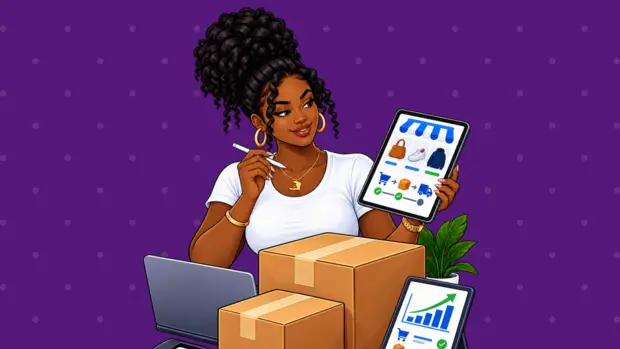 Couragier practical learning illustration — e-learning digital education platform, lion mascot Couragier
